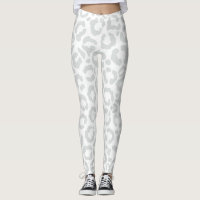 Elegant White Grey Leopard Cheetah Animal Print