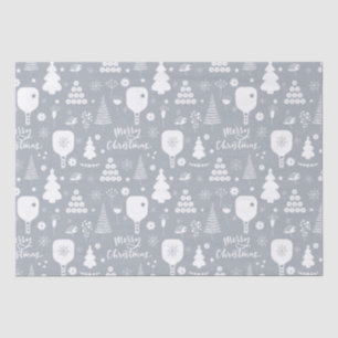 Elegant white & grey Merry Christmas  Tissue Paper
