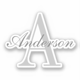 Elegant White & Grey Monogram