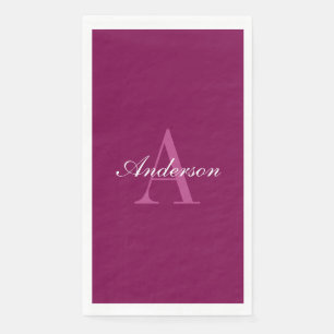 Elegant White & Grey Monogram Napkin