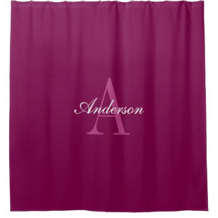 Elegant White & Grey Monogram Shower Curtain