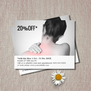 Elegant White Grey Photo Massage Therapist Flyer
