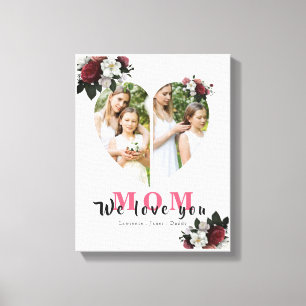 Elegant White Heart Shaped Gift for Mother's day Canvas Print