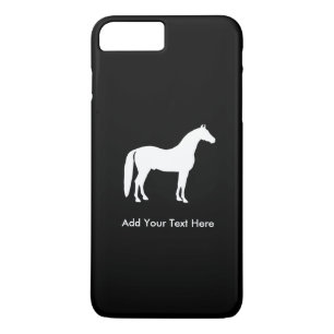 Elegant White Horse Customisable Text iPhone 8 Plus/7 Plus Case