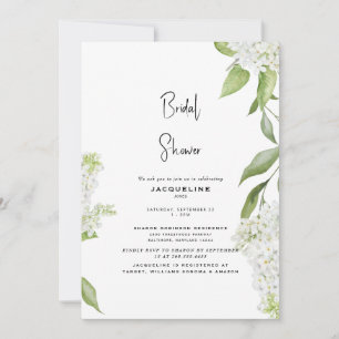 Elegant White Hydrangea Bridal Shower  Invitation