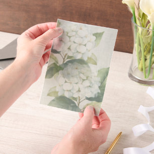 Elegant White Hydrangea Vellum Overlay Invitations