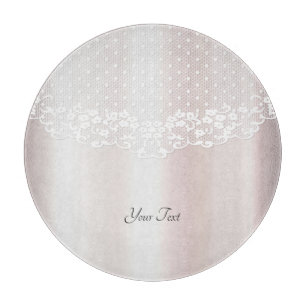 Elegant White Lace Floral Cutting Board