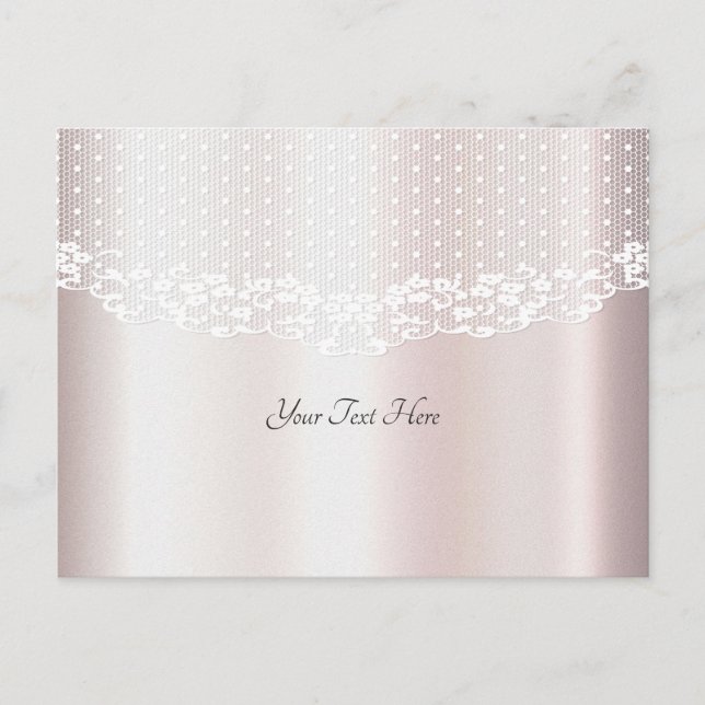Elegant White Lace Floral Postcard (Front)