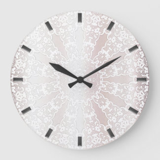 Elegant White Lace Floral Wall Clock