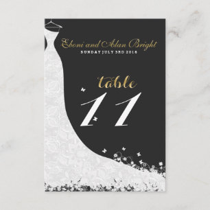 Elegant White Lace Wedding Dress Table 11 Invitation