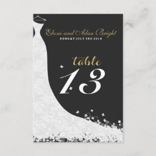 Elegant White Lace Wedding Dress Table 13 Invitation