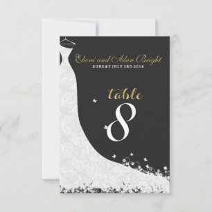 Elegant White Lace Wedding Dress Table 8 Invitation