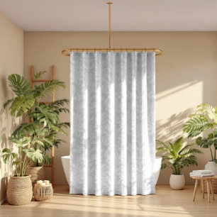 Elegant White & Light grey Floral Damasks Pattern Shower Curtain