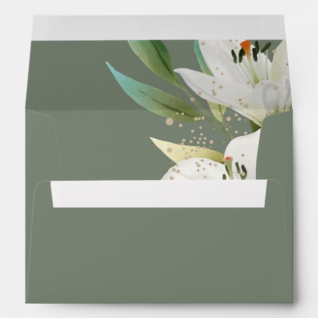 Elegant White Lilies  Envelope (Back (Bottom))