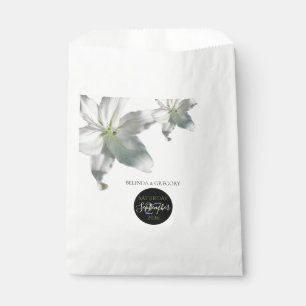 Elegant White Lilies Wedding Favour Bag