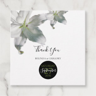 Elegant White Lilies Wedding Gift Favour Tags