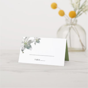 Elegant White Lilies Wedding Place Card