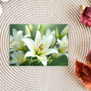 Elegant White Lily Blank Sympathy Card