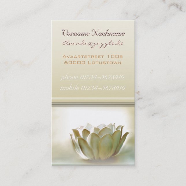 Elegant White Lotus buisness card (Front)
