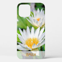 Elegant White Lotus Flower Name Personalised