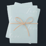 Elegant White Love Aqua Mint Wedding Wrapping Paper Sheet<br><div class="desc">Elegant White Aqua Mint Wedding or any occasion</div>