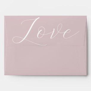 Elegant White Love Orchid Pink Wedding Envelope