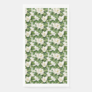 Elegant White Magnolia Flower Seamless Napkin