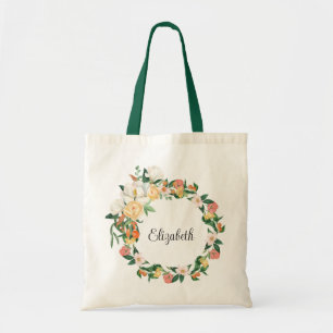 Elegant White Magnolias and Kumquats Bridesmaid Tote Bag