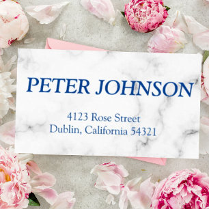 Elegant White Marble Adress Return Address Label