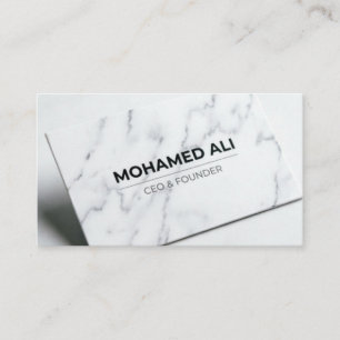 Elegant White Marble Business Card - Modern Minima