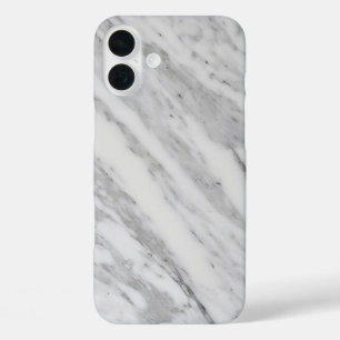 Elegant White Marble iPhone 16 Plus Case
