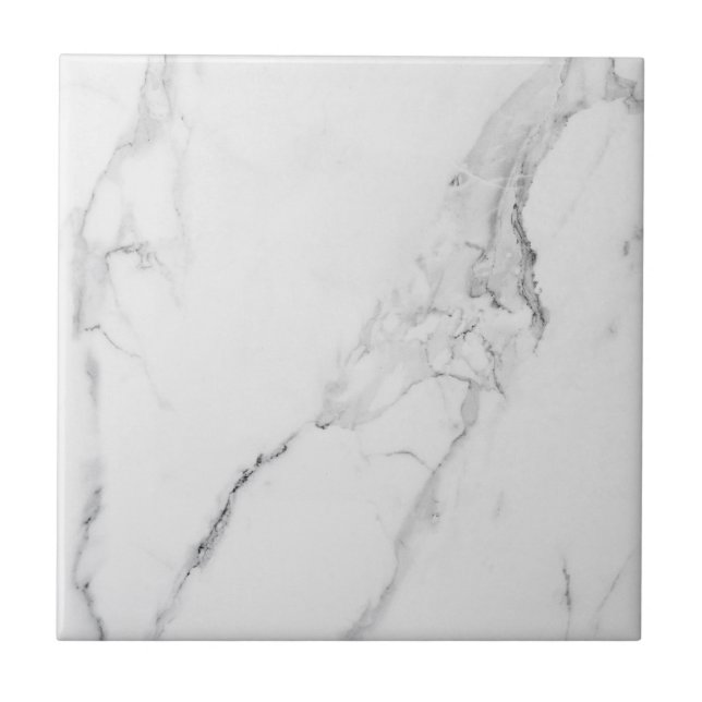 Elegant white marble ceramic tile (Front)