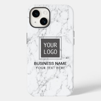 Elegant White Marble Corporate Custom Logo iPhone Case