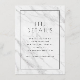 Elegant White Marble Details Enclosure Card