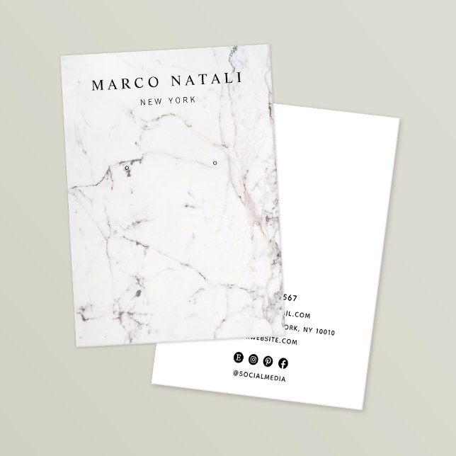 Elegant White Marble Earring Display Card (Creator Uploaded)