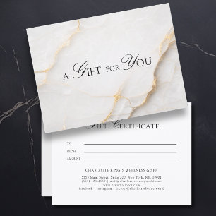 Elegant White Marble Gift Certificate