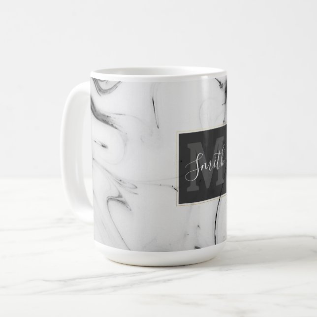 Elegant white marble image coffee mug (Front Left)