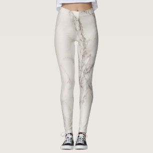 Elegant white marble leggings
