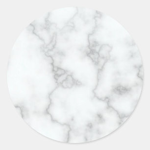 Elegant White Marble Look Classic Round Sticker