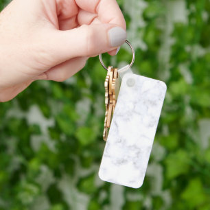 Elegant White Marble Modern Key Ring