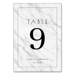 Elegant White Marble Number Card
