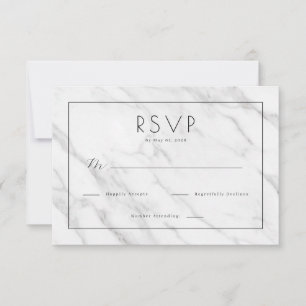 Elegant White Marble RSVP Card