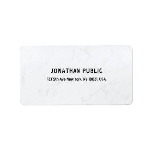 Elegant White Marble Smooth Template Address Label