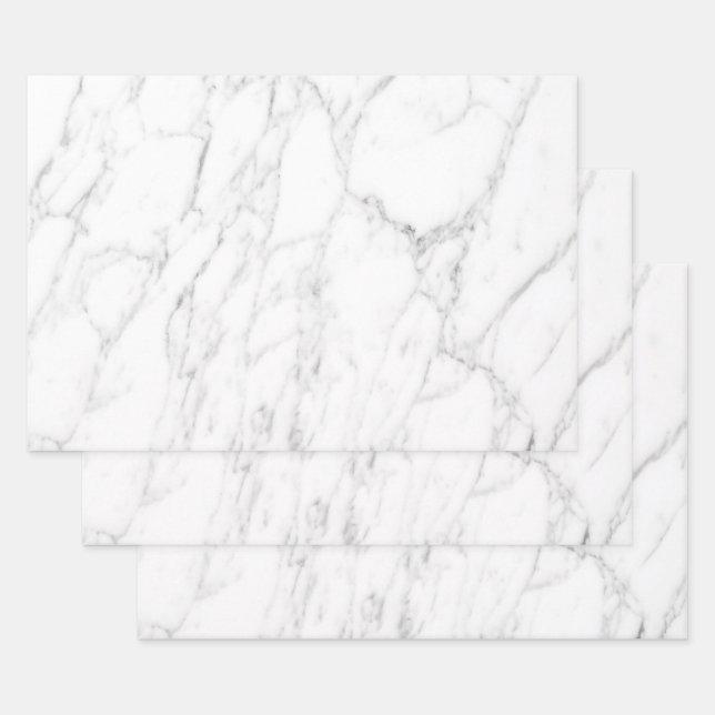 Elegant white marble stone Wrapping Paper Sheets (Set)