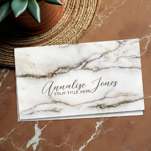 Elegant White Marble - warm tones Business Card