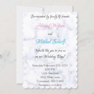 Elegant White Marble Wedding Invitations