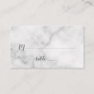 Elegant White Marble Wedding Place Card
