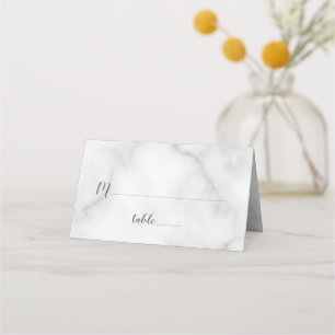Elegant White Marble Wedding Place Card