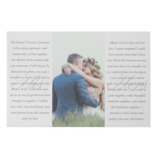 Elegant White Marriage Photograph Wedding Vow Art Faux 