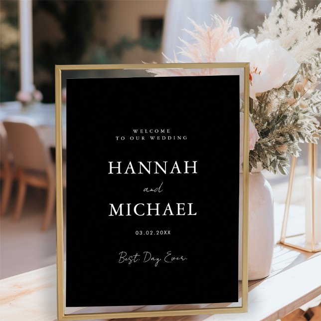 Elegant, White, Minimal Wedding Welcome Poster (Creator Uploaded)